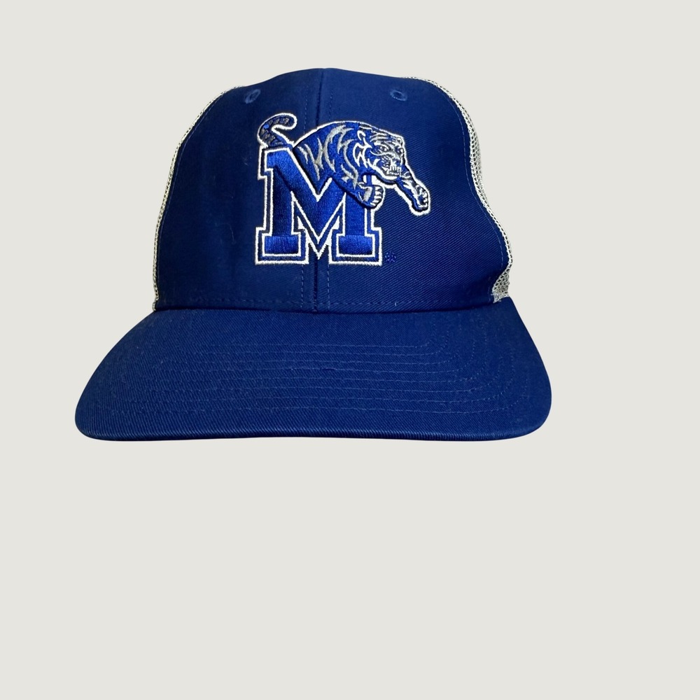 47 Brand Memphis Tigers Trucker Hat Blue White Mesh Snapback Cap OSFA
